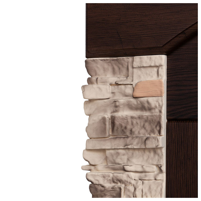 Каминокомплект REALFLAME ROCKWOOD STD (очаг MAJESTIC ) орех фактурный