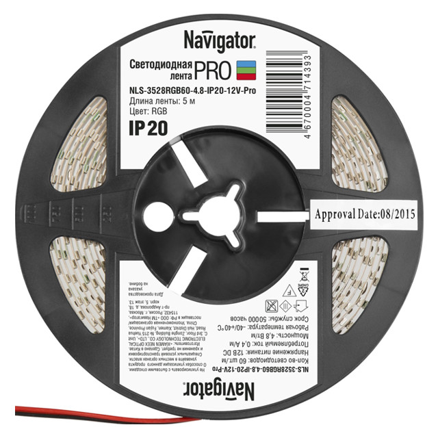 лента светодиодная LED NAVIGATOR RGB 4.8Вт IP20 12В
