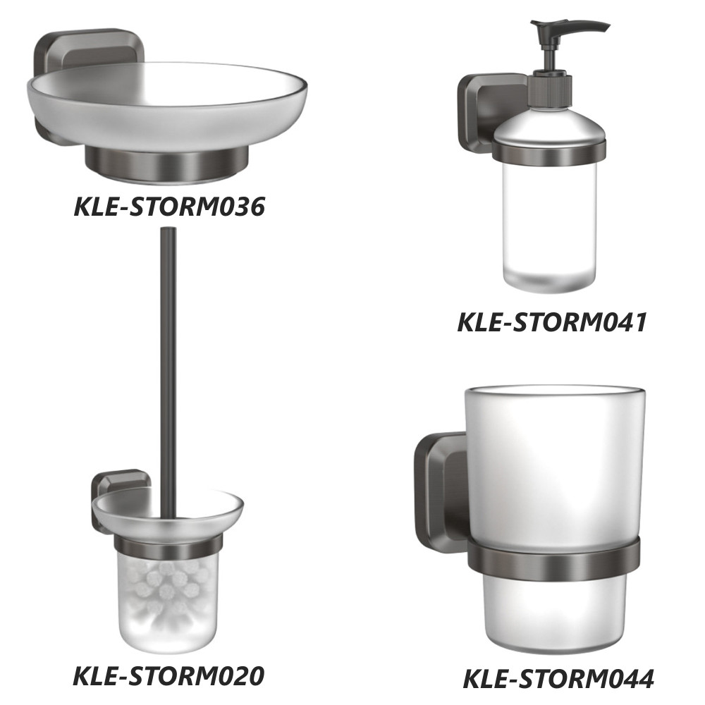 мыльница настенная KLEBER Storm вороненая сталь