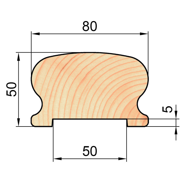 поручень классический 3000х80х50мм