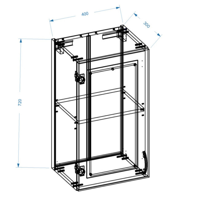 шкаф навесной со стеклом Прага 400х320х720мм 1 дверь МДФ/ЛДСП