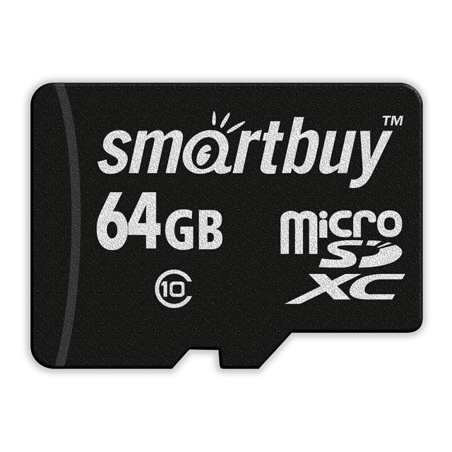 карта памяти micro SDXC SMARTBUY 64GB Class 10 с адаптером LE