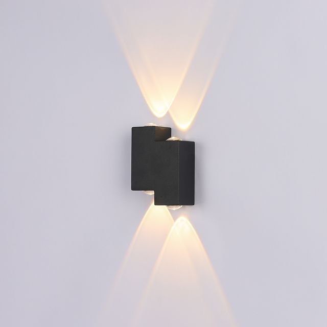 светильник уличный настенный ESCADA Facade 2Х2Вт LED поликарбонат черный