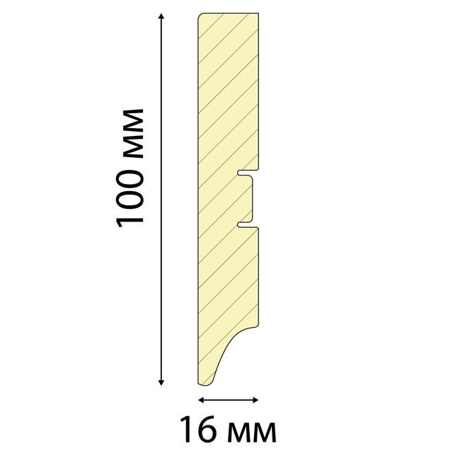 плинтус МДФ BESTENHAUS 100A 2200х100х12мм белый под покраску