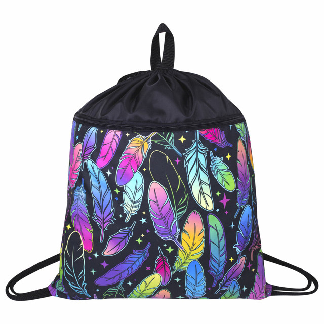 мешок для обуви BRAUBERG Feathers 49х41см полиэстер