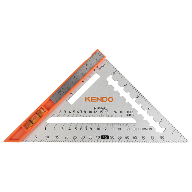 угольник комбинированный с уровнем KENDO 280х198мм