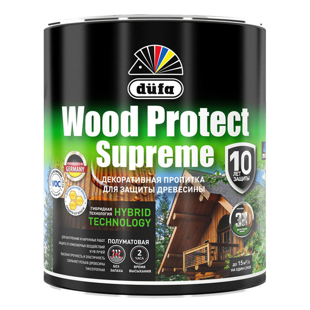 средство деревозащитное DUFA Wood Protect Supreme 0,75л тиковое дерево, арт.МП00-008528