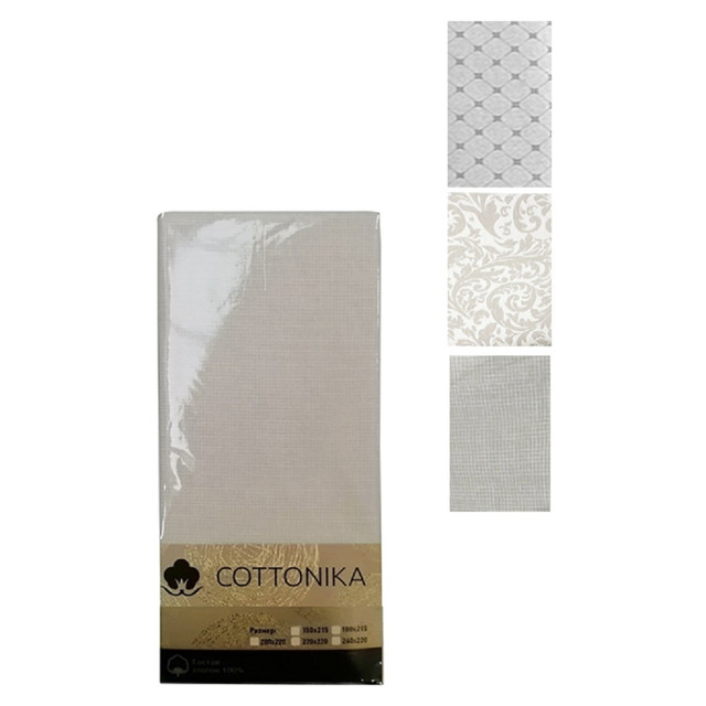 пододеяльник COTTONIKA 175х214см бязь в ассортименте /разные рисунки/ бежевый