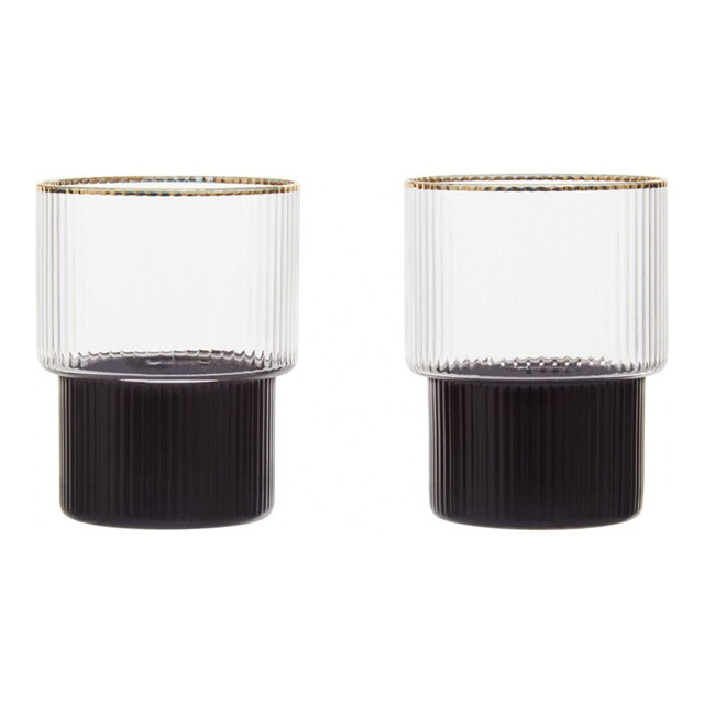набор стаканов PREMIER HOUSEWARES Black Gold 2шт 230мл стекло