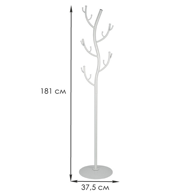вешалка напольная  Дерево 370,5х370,5х1810мм белая
