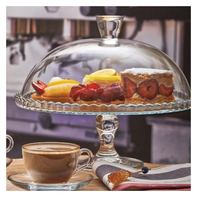 блюдо для торта PASABAHCE Patisserie 32,2см на ножке с крышкой стекло