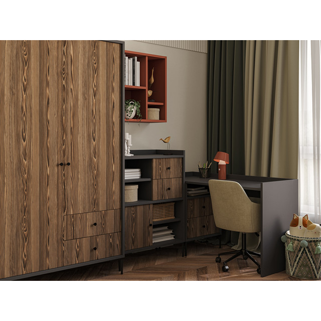 буфет Teravvio 820х450х1080мм графит/сосна глэм ЛДСП