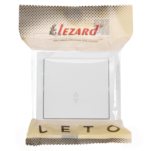 переключатель 1-клавишный LEZARD Leto проходной белый