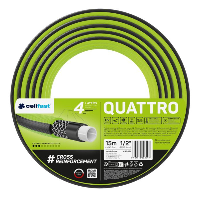 шланг CELLFAST Quattro 1/2" 15м 20Бар