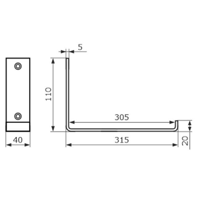 консоль для полок Loft 300х110х40мм мод.2 черный