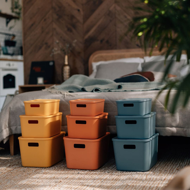 контейнер HANDY HOME Оптима 26,5x18,8x10см 4,5л пластик с крышкой желтый