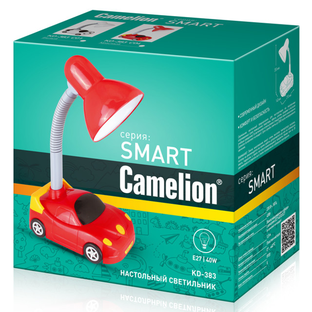 лампа настольная CAMELION Машинка  40Вт Е27 пластик красный
