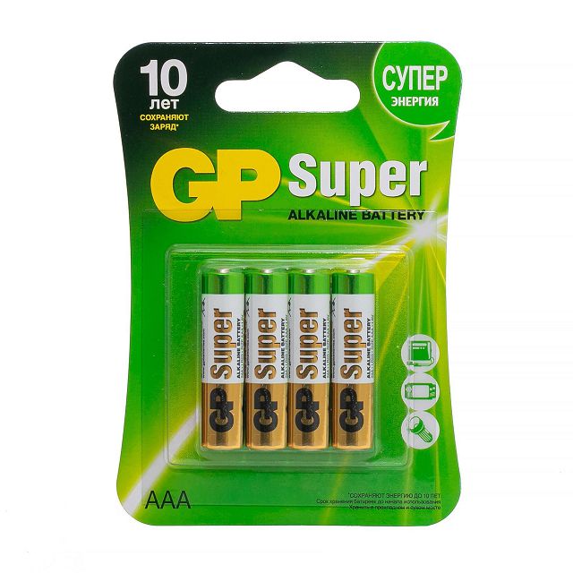 батарейка GP Super Alkaline АAA 4 шт.