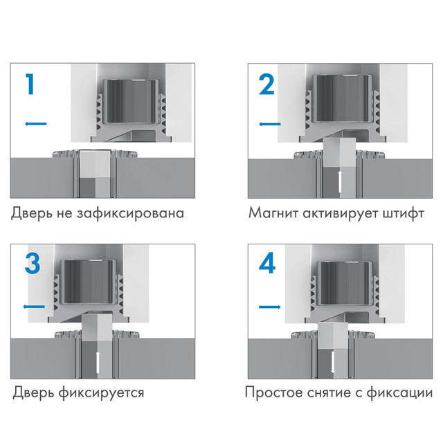 стопор для двери ARMADILLO StelsTR 44,5х28мм скрытый прозрачный