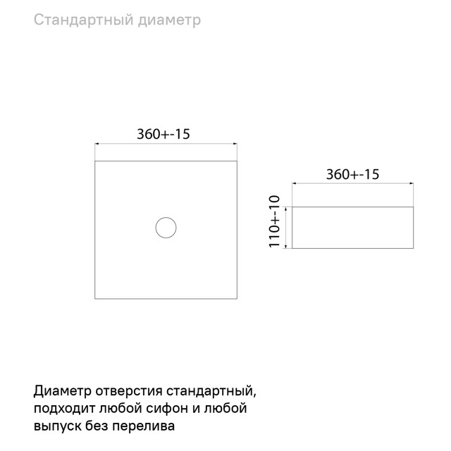 раковина накладная IDDIS Slide 36х36х11см квадратная белый матовый