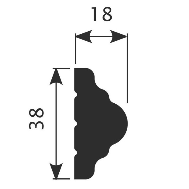 молдинг COSCA 38х18х2000мм белый, арт.СПБ069548/МХ009