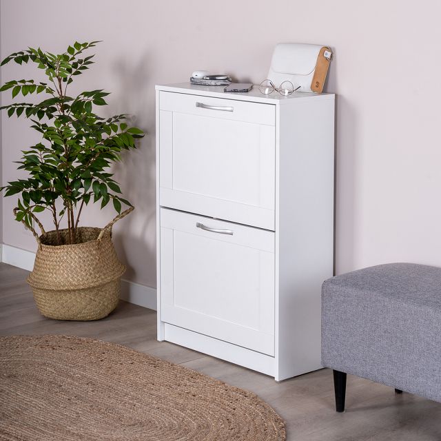 тумба для обуви СИРИУС 602x890x250мм белая ЛДСП