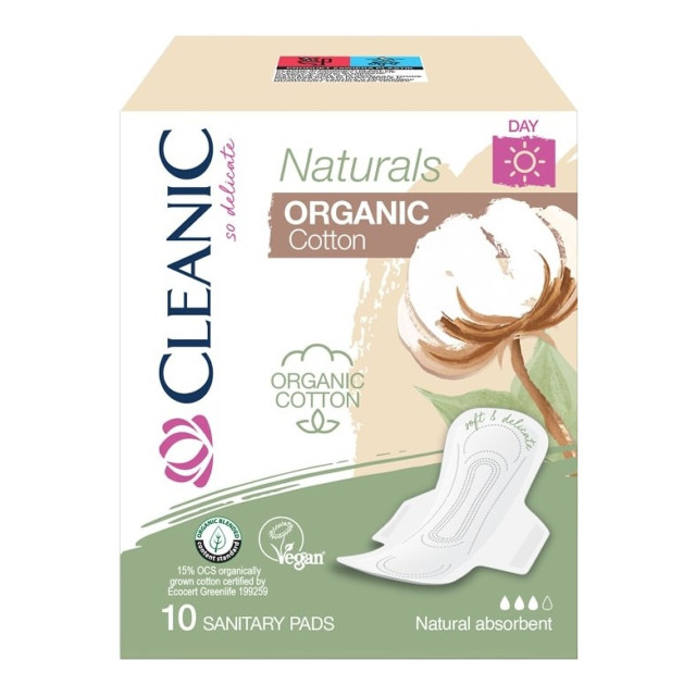 прокладки CLEANIC Naturals Organic Cotton Дневные 10шт прокладки CLEANIC Naturals Organic Cotton Дневные 10шт
