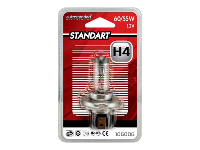 лампа AUTO STANDART H4 12В 60/55Вт 1шт