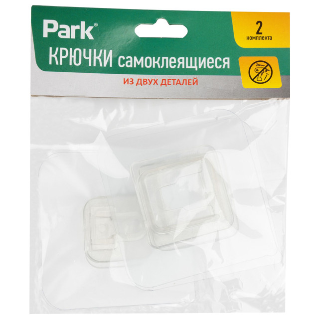 крючок самоклеящийся PARK прозрачный 2шт