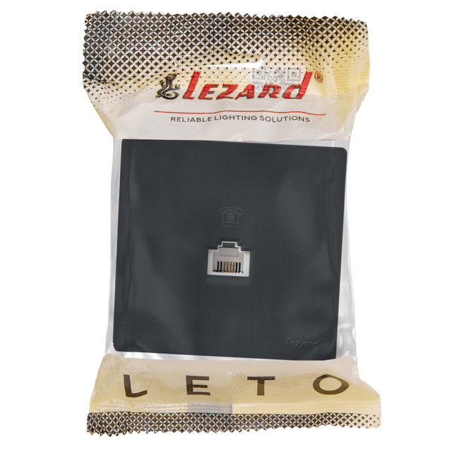 розетка телефонная евро LEZARD Leto графит