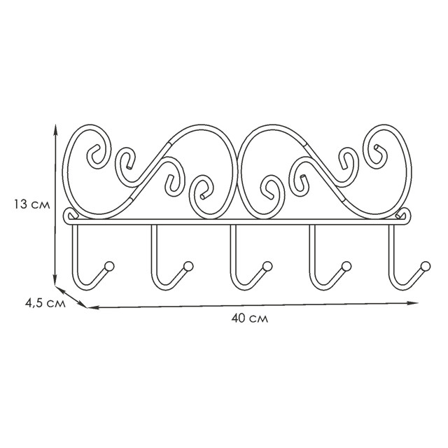 вешалка Кружева 5 400х45х130мм белая