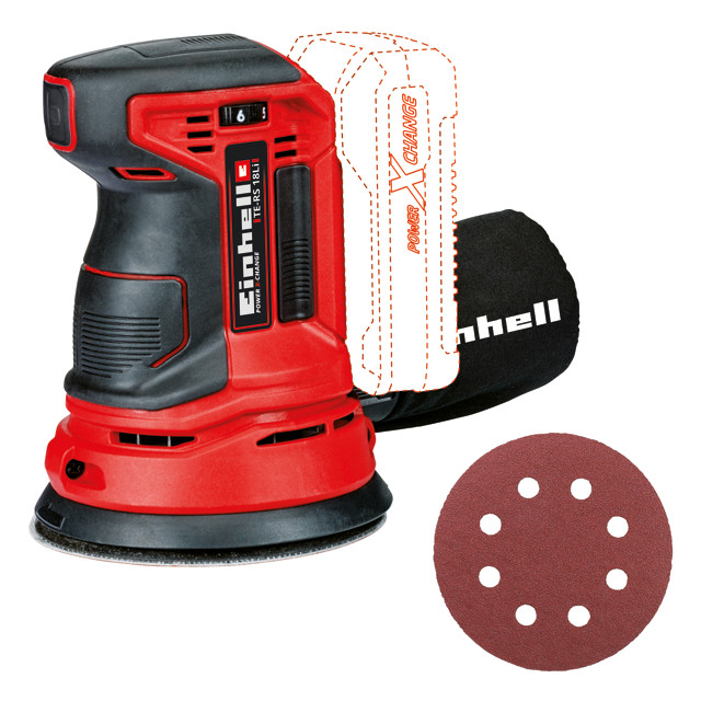 шлифмашина эксцентриковая EINHELL TE-RS 18 Li-Solo, 18В, 125 мм, без аккумулятора POWER X-CHANGE