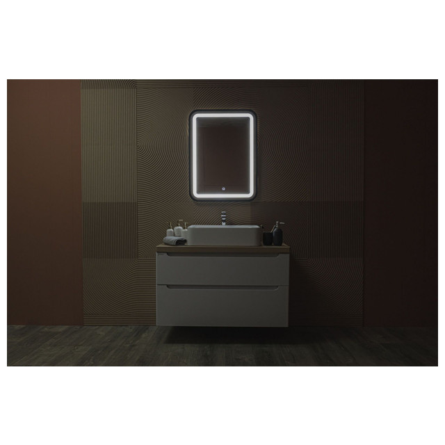зеркало для ванной SILVER MIRRORS Мальта-лофт 60х80см LED сенсор диммер пластик черный