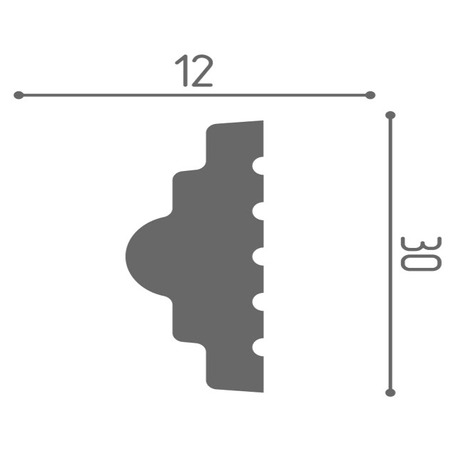 молдинг ДЕ-БАГЕТ М30 30х12х2000мм полимер(xps), арт. 00-00002386