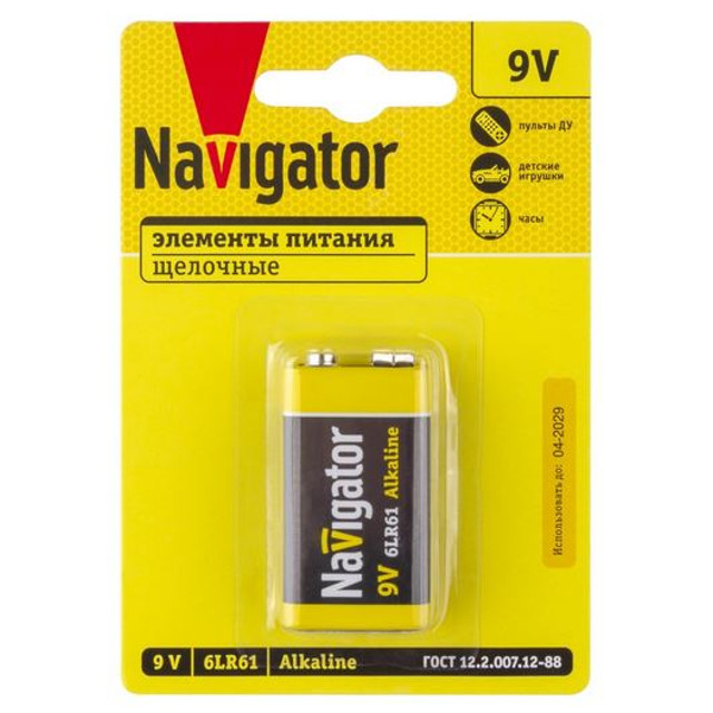 батарейка NAVIGATOR 6LR61 алкалиновая 1шт