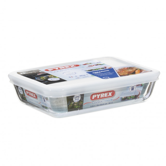 форма для запекания PYREX Cook Freez 19x14x4см 0,8л с крышкой прямоугольная жаропрочное стекло