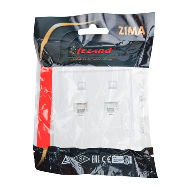розетка компьютерная 2 поста LEZARD Zima белый