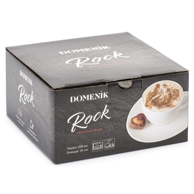 чашка с блюдцем DOMENIK Rock White 200мл фарфор