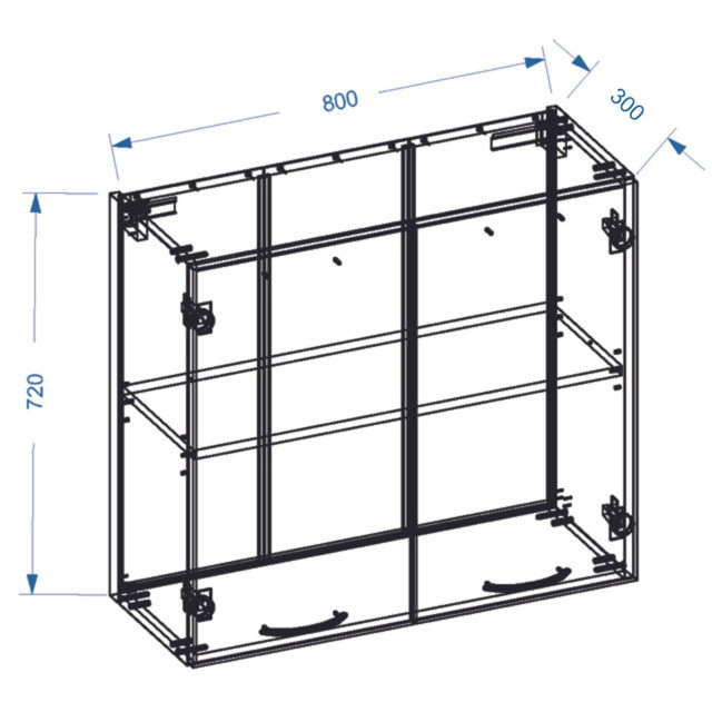 шкаф навесной Прага 800х320х720мм 2 двери МДФ/ЛДСП