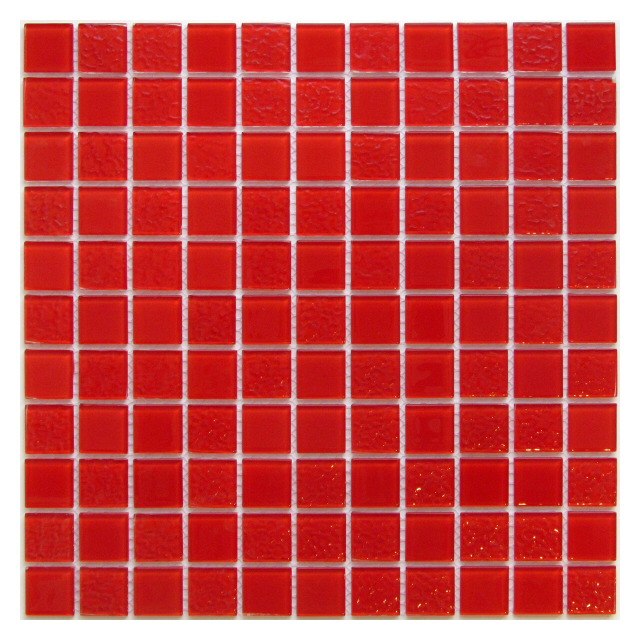 мозаика стеклянная, 30х30х0,35 Red Rose, красная