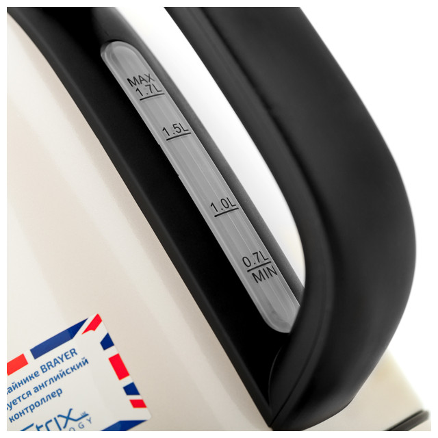 чайник BRAYER BR1005YE 2200Вт 1,7л металл кремов.