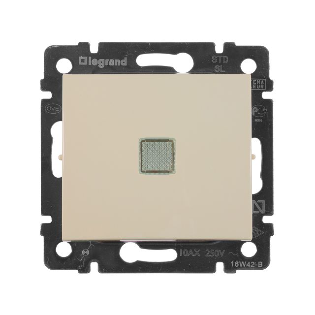 переключатель Legrand Valena 1-клавишный с подсветкой IP20 слоновая кость