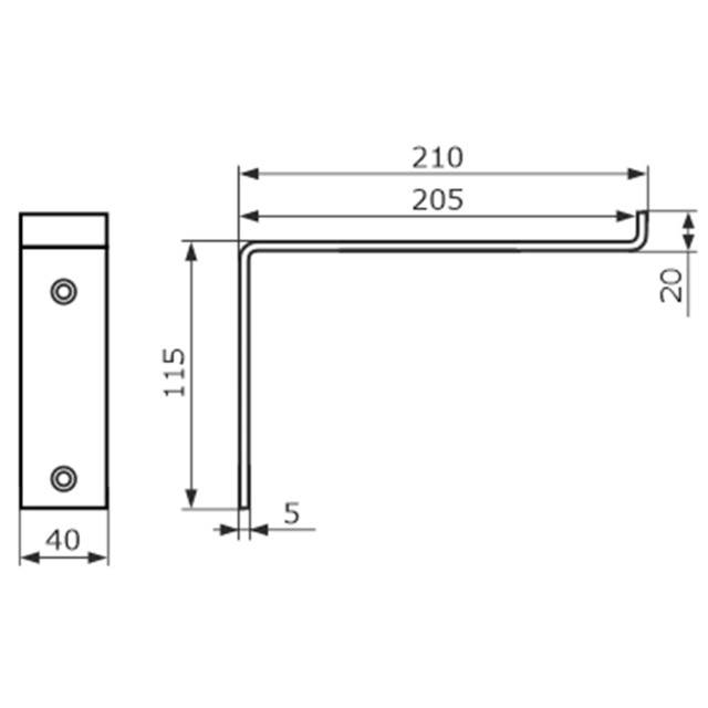 консоль для полок Loft 200x115x40мм мод.1 черный