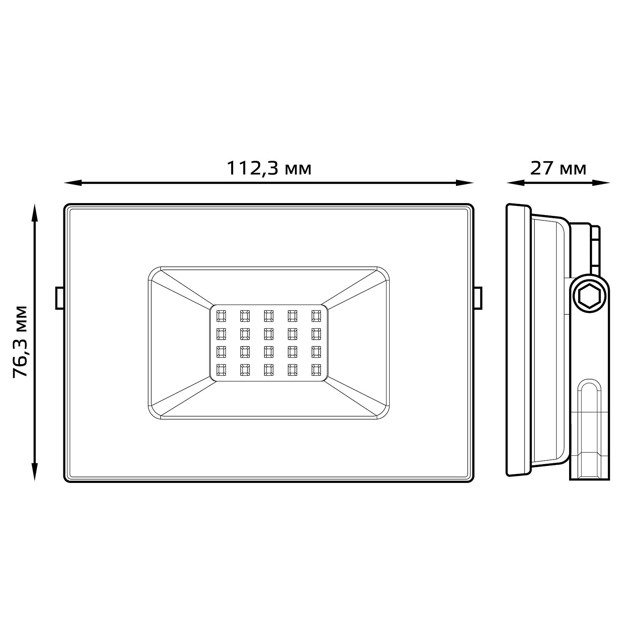 прожектор GAUSS Elementary 20Вт LED 1750Лм 6500К 240В IP65  черный