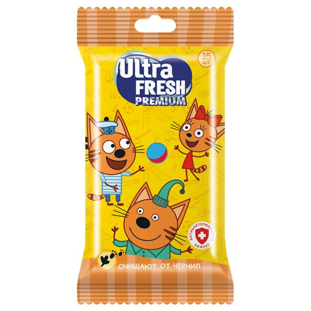 салфетки влажные ULTRAFRESH Premium Три Кота 15шт