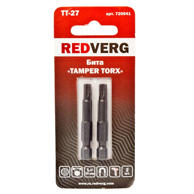 бита REDVERG Torx Tamper 27х50мм 2шт