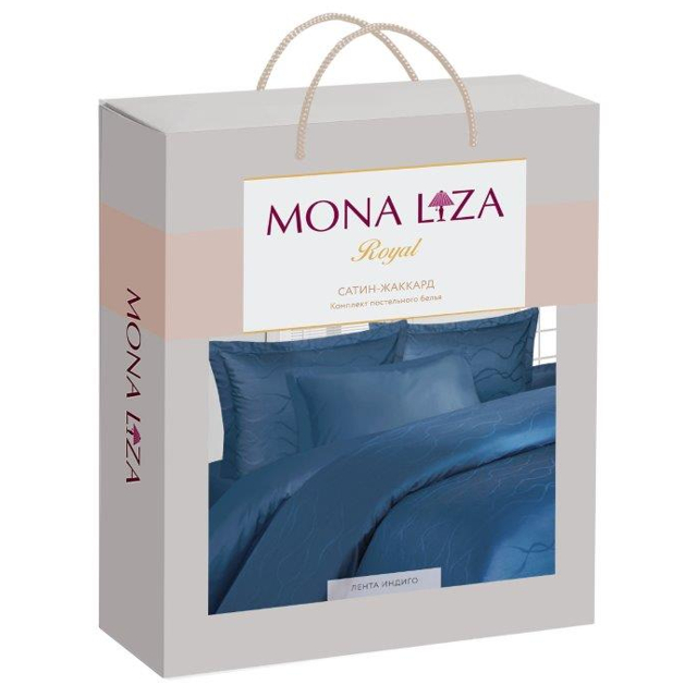 постельное белье евро MONA LIZA Royal сатин-жаккард 4 нав.50х70 и 70х70см индиго, арт.5439/14