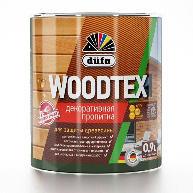 средство деревозащитное DUFA Woodtex 0,9л орех, арт.Н0000006076