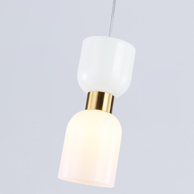 светильник подвесной AMBRELLA High Light E14 60Вт латунь/белый матовый