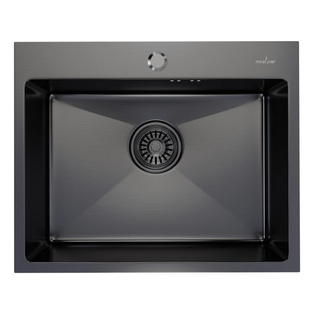 мойка настольного монтажа MIXLINE PRO 530х430х220мм черный графит нержавеющая сталь